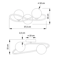 Applique murale dorée design double verre blanc - Novale