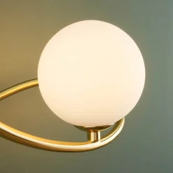 Applique murale dorée design double verre blanc - Novale