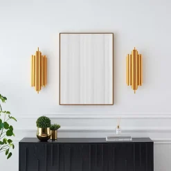 Applique murale dorée en aluminium - Rosela