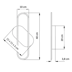 Applique murale dorée ovale design - Evelia