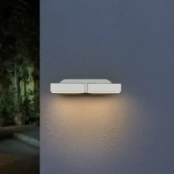 Applique Murale Double Blanche LED 12W IP54 Orientable Ovale - Blanc Chaud 2300K - 3500K - SILAMP