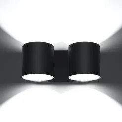 Applique Murale Double Cylindre Noir pour Ampoule G9 - SILAMP