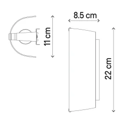 Applique murale E27 IP20 22x11cm blanc