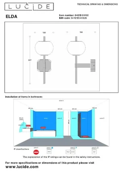 Applique murale ELDA en métal avec 1xG9 - Or Mat / Laiton - Lucide