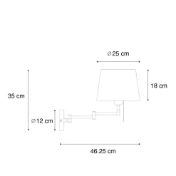 Applique murale en acier avec abat-jour blanc et bras orientable - Ladas Deluxe