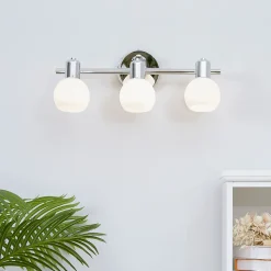 Applique murale en métal argenté avec verre dépoli Teamson Home