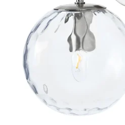 Applique murale en métal argenté avec abat-jour en verre Teamson Home