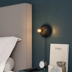 Applique murale en métal noir E27 15W ⌀15 x H.7cm GoodHome Figbird