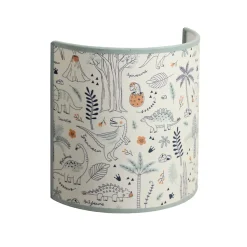 Applique murale enfant bleu, vert tissu dinosaure E14 IP20 H.22cm Seynave