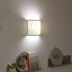 Applique murale enfant bleu, vert tissu dinosaure E14 IP20 H.22cm Seynave