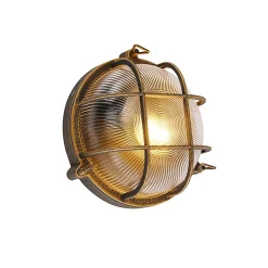 Applique murale et plafonnier or/laiton ronde IP44 - Noutica