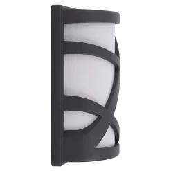 Applique murale exterieure PRALINE 26,7 cm metal plastique anthracite style moderne dimensions 14,6 x 9,8 cm douille E27