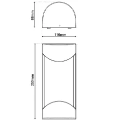 Applique murale exterieure PRALINE 25 cm metal plastique anthracite style moderne dimensions 11 x 8,8 cm douille E27