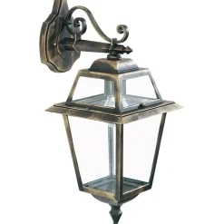 Applique murale exterieur, 1 lumiere, aluminium, or noir,