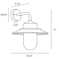 Applique murale extérieur Praia Little Garden E27 60W IP44 H.31 x P.28 cm