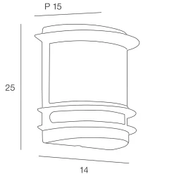 Applique murale extérieur Cagliari Little Garden E27 20W IP44 H.24 x P.13 cm