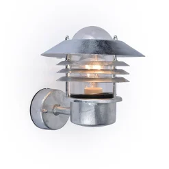 Applique murale extérieur Engla Lutec E27 IP44 60W l.21 x H.23 x P.25 cm gris galva