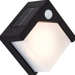 Applique murale extérieur solaire à détection LED intégrée Camino 2W 300lm IP44 blanc froid l.13,5 x H.6,3 cm noir