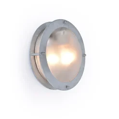 Applique murale extérieur Nanna Lutec E27 IP44 60W H.9 x Ø24 cm gris galva