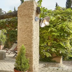 Applique murale extérieur Calvi Little Garden E27 IP54 100W l.30,5 x H.26 x P.36 cm gris galva