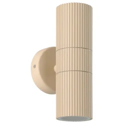 Applique murale extérieur LED double tête GU10 IP44 beige sable Eglo Tomellosso