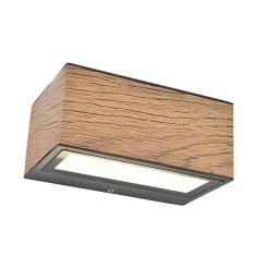 Applique murale extérieur LED intégrée Gemini 700lm 10,5W IP54 Lutec coloris naturel L.14 cm x H.9 cm x P.6,5 cm