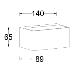 Applique murale extérieur LED intégrée Gemini 700lm 10,5W IP54 Lutec coloris naturel L.14 cm x H.9 cm x P.6,5 cm