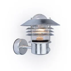 Applique murale extérieur à détection Engla Lutec E27 IP44 60W l.21 x H.23 x P.25 cm gris galva