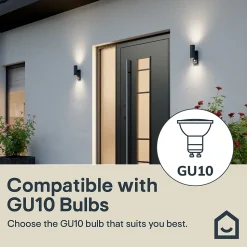 Applique murale extérieur à détecteur de mouvement Tongoa gris GU10 25W IP44 Goodhome