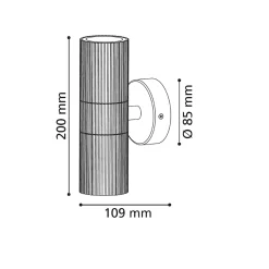 Applique murale extérieur LED double tête GU10 IP44 noir Eglo Tomellosso