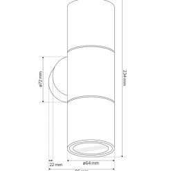 Applique murale extérieure IP54 2xGU10 noire Renis Black applique extérieure luminaire mural extérieur lampe murale extérieure