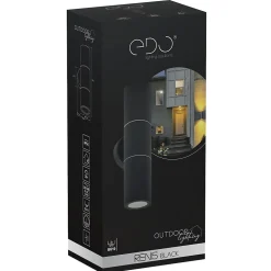 Applique murale extérieure IP54 2xGU10 noire Renis Black applique extérieure luminaire mural extérieur lampe murale extérieure