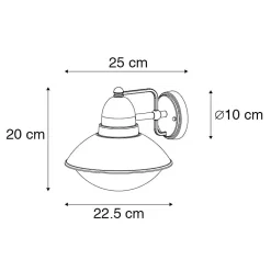 Applique murale extérieure moderne noire IP44 - Marcel