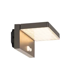 Applique murale extérieure gris foncé avec LED et lumière tamisable sur énergie solaire - Sunnie