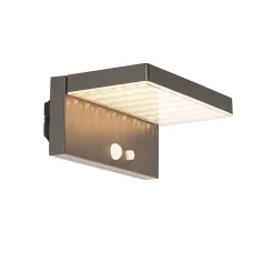 Applique murale extérieure gris foncé avec LED et lumière tamisable sur énergie solaire - Sunnie