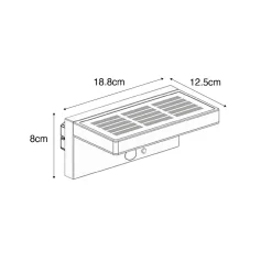 Applique murale extérieure gris foncé avec LED et lumière tamisable sur énergie solaire - Sunnie
