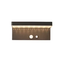 Applique murale extérieure gris foncé avec LED et lumière tamisable sur énergie solaire - Sunnie