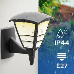 Applique murale extérieure Yonica 2 x E27, IP44, lampe Murale Extérieure noir