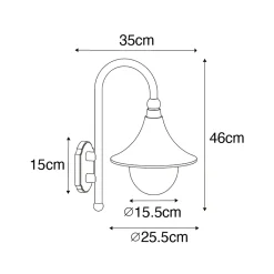 Applique murale extérieure intelligente noire IP44 avec Wifi A60 - Daphne