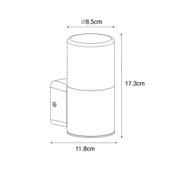 Applique murale extérieure moderne noire avec abat-jour fumé IP44 - Odense