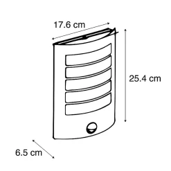Applique murale extérieure noire IP44 avec détecteur de mouvement - Miro