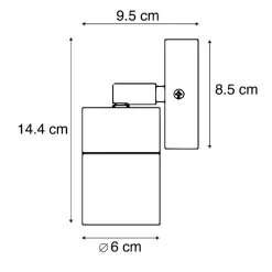 Applique murale extérieure noire orientable IP44 - Solo