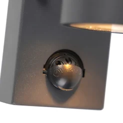 Applique murale extérieure anthracite avec détecteur de mouvement 2 lumières IP44 - Duo