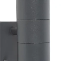 Applique murale extérieure anthracite avec détecteur de mouvement 2 lumières IP44 - Duo
