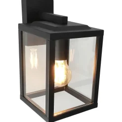 Applique murale extérieure en verre IP44 E27 noire Gaia S Black applique extérieure luminaire mural extérieur lampe murale