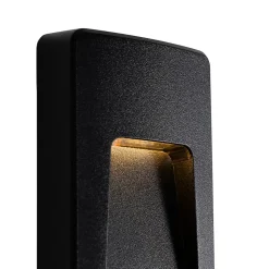 Applique murale extérieure rectangulaire noire avec LED IP65 - Gem