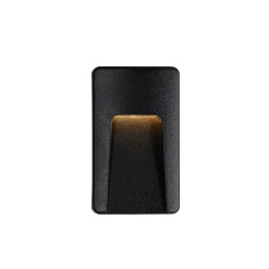 Applique murale extérieure rectangulaire noire avec LED IP65 - Gem