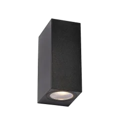 Applique murale extérieure moderne en plastique noir 2 lumières - Baleno