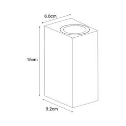 Applique murale extérieure moderne en plastique noir 2 lumières - Baleno