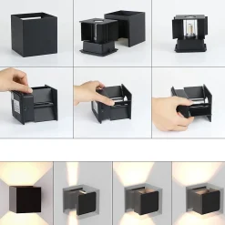 Applique Murale Extérieure Ip65 Étanche Haut Et Bas Faisceau Lumineux Réglable 3w